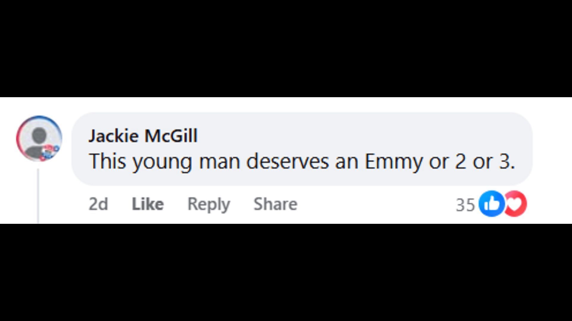 A post made by a fan, saying Gio deserved an Emmy Award (Image via Facebook/General Hospital Fans - Official)